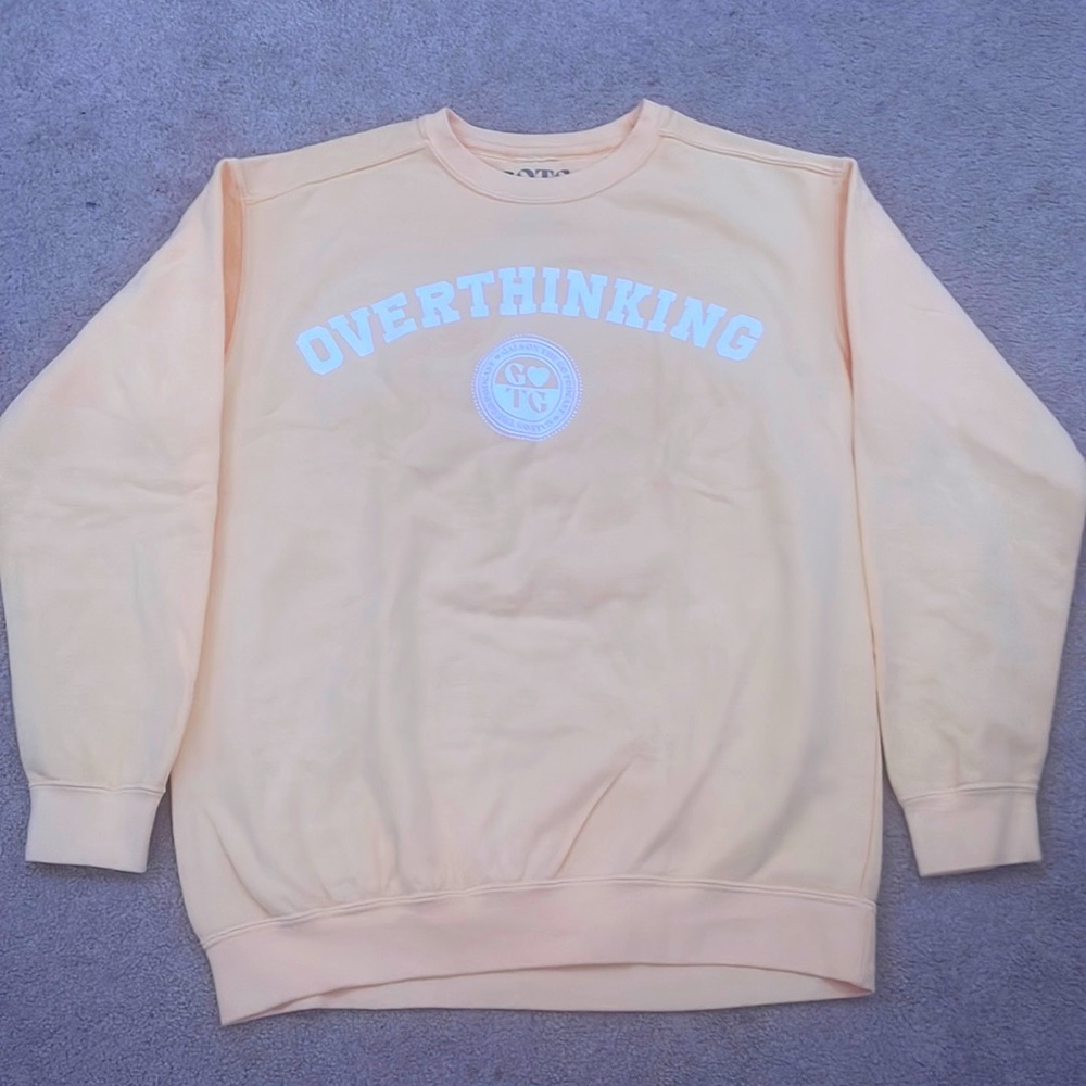 “Overthinking” Crewneck Sweater, Brand new never worn